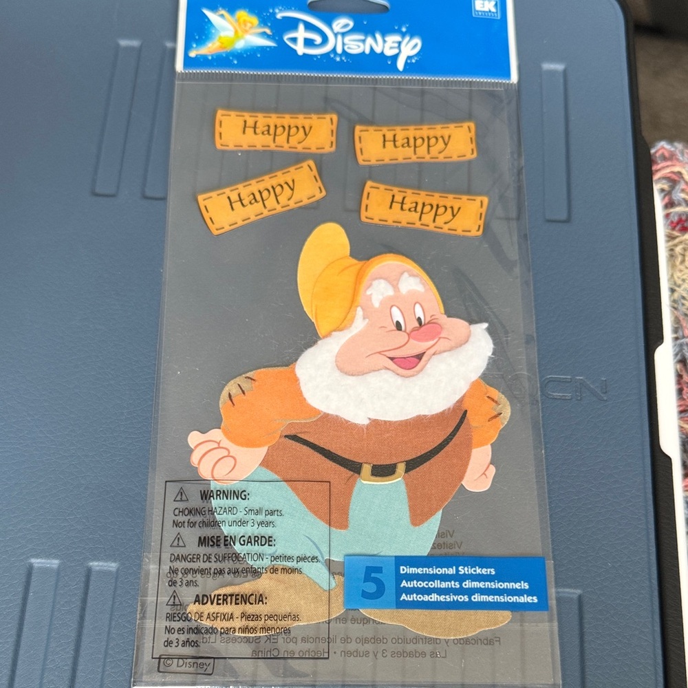 Disney Cheerful Dwarf Stickers in Orange and Brown